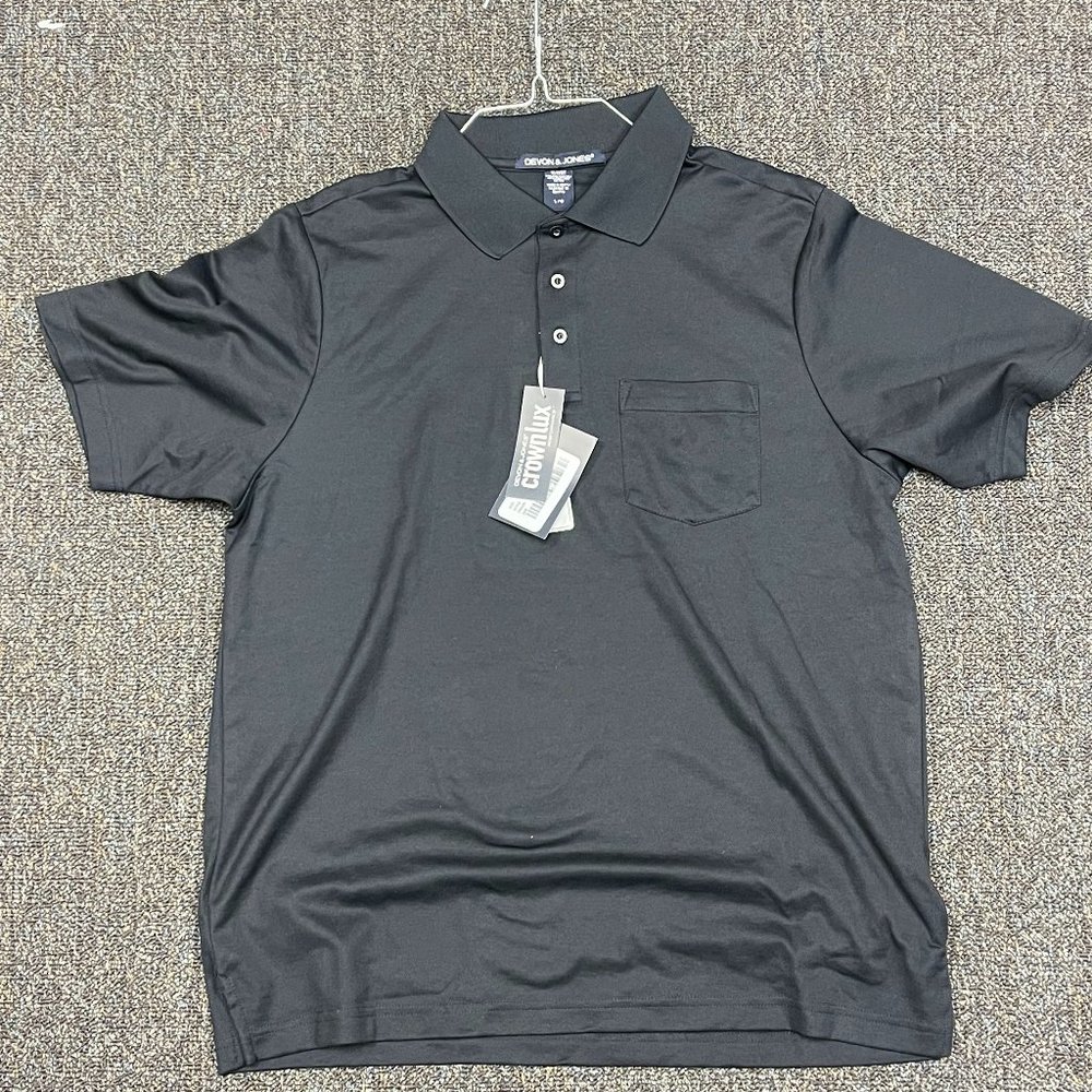 Devon & Jones Men's CrownLux Performance™ Plaited Polo with Pocket